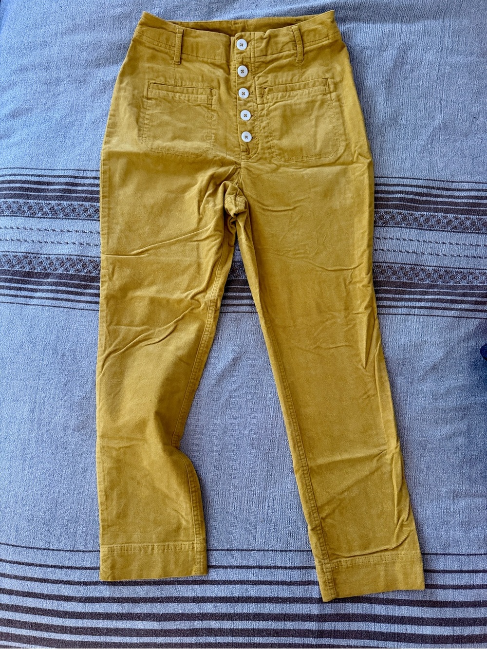 Free People Mustard High Rise Utility Ankle Pants Size 
6